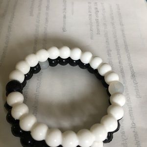 BEADED SILICONE BRACELET SET OF TWO